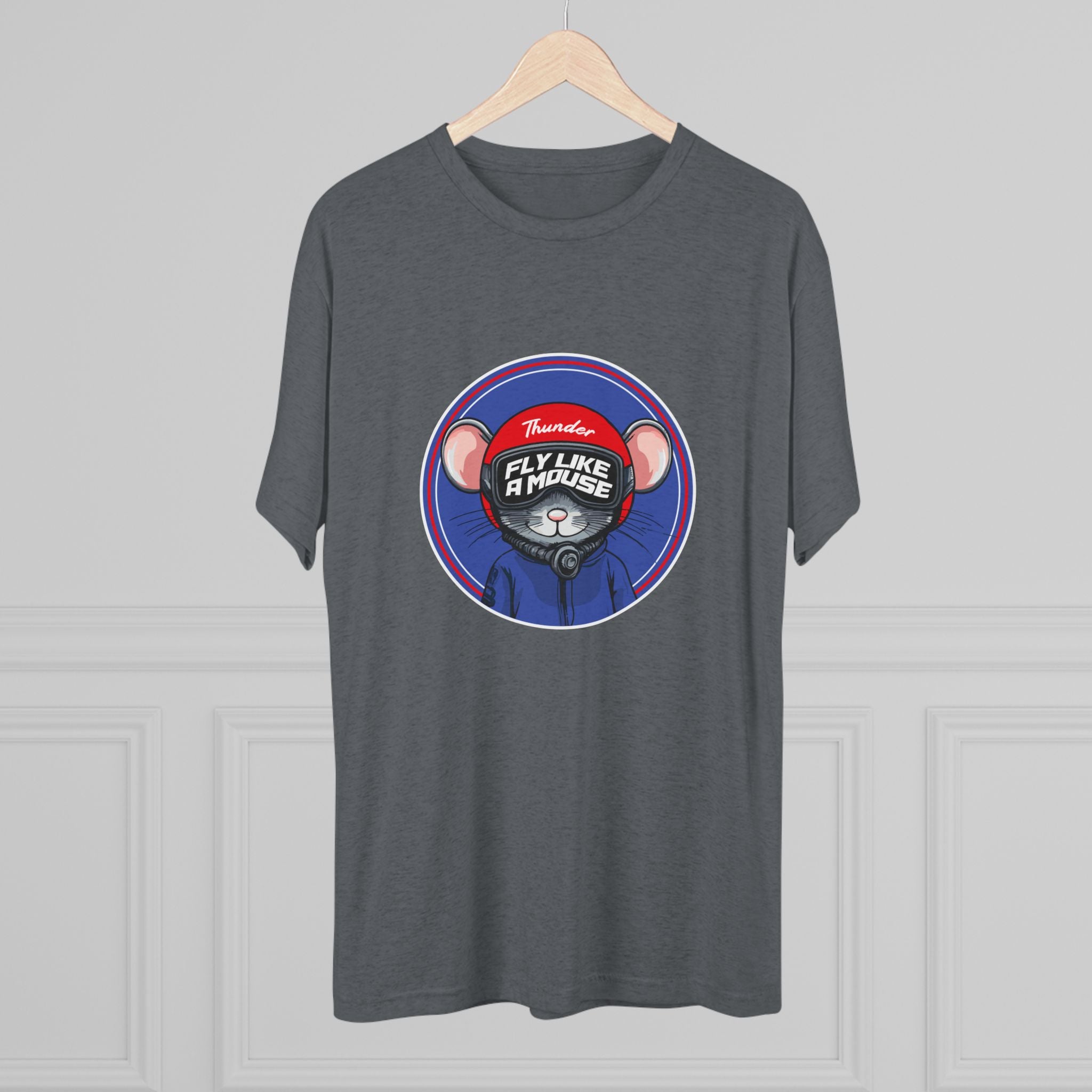 Fly Like a Mouse Graphic Tee — Unisex Tri-Blend Crew Tee