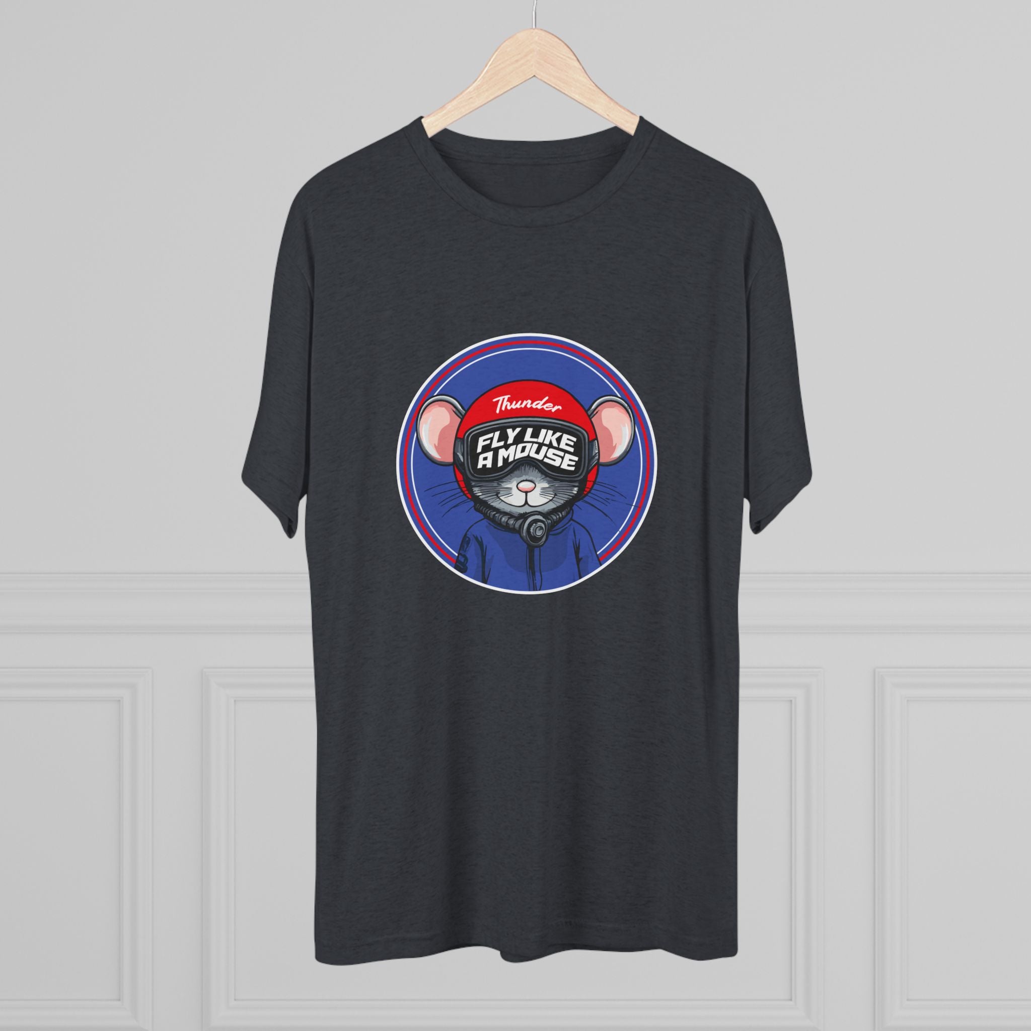 Fly Like a Mouse Graphic Tee — Unisex Tri-Blend Crew Tee